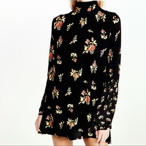 NWT Free People Tate Floral Print Mock Tunic